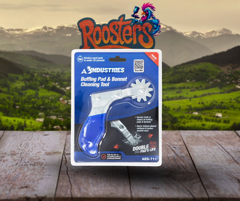 Spur tool cleaning for a wool buffing pad