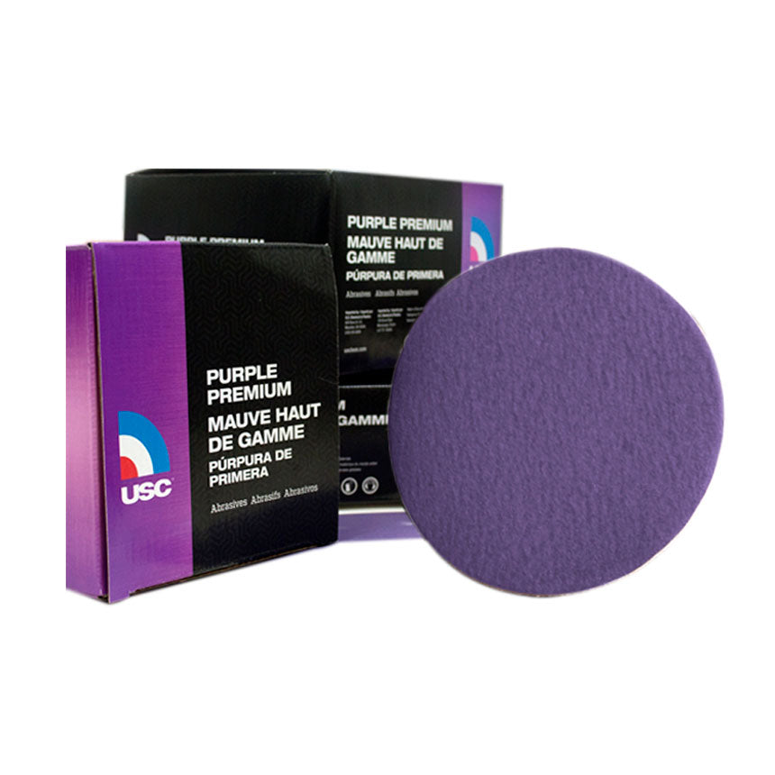USC Purple Premium 6" DA Hook & Loop Abrasive Discs – High-Performance Sanding