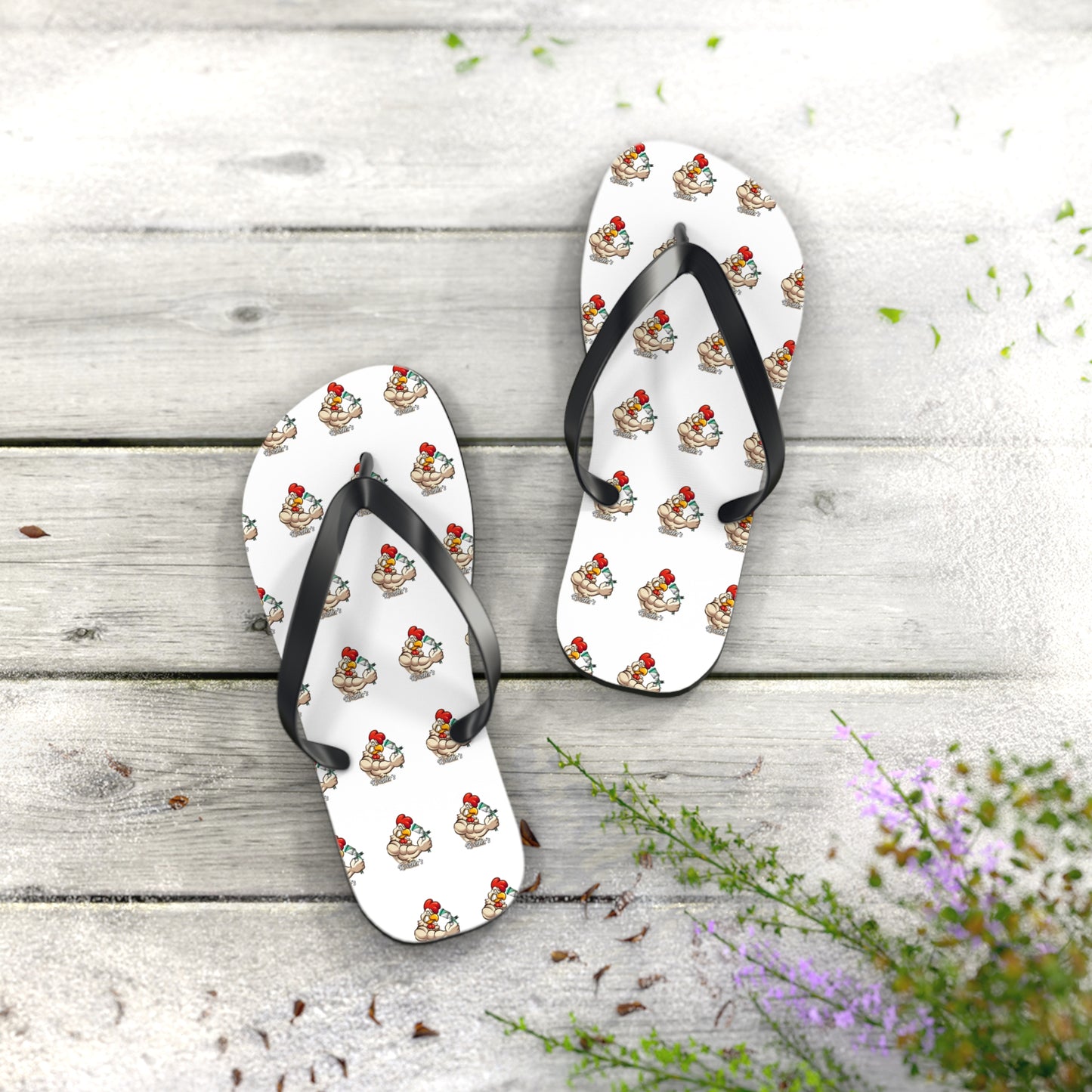 Rooster's Logo Flip Flops