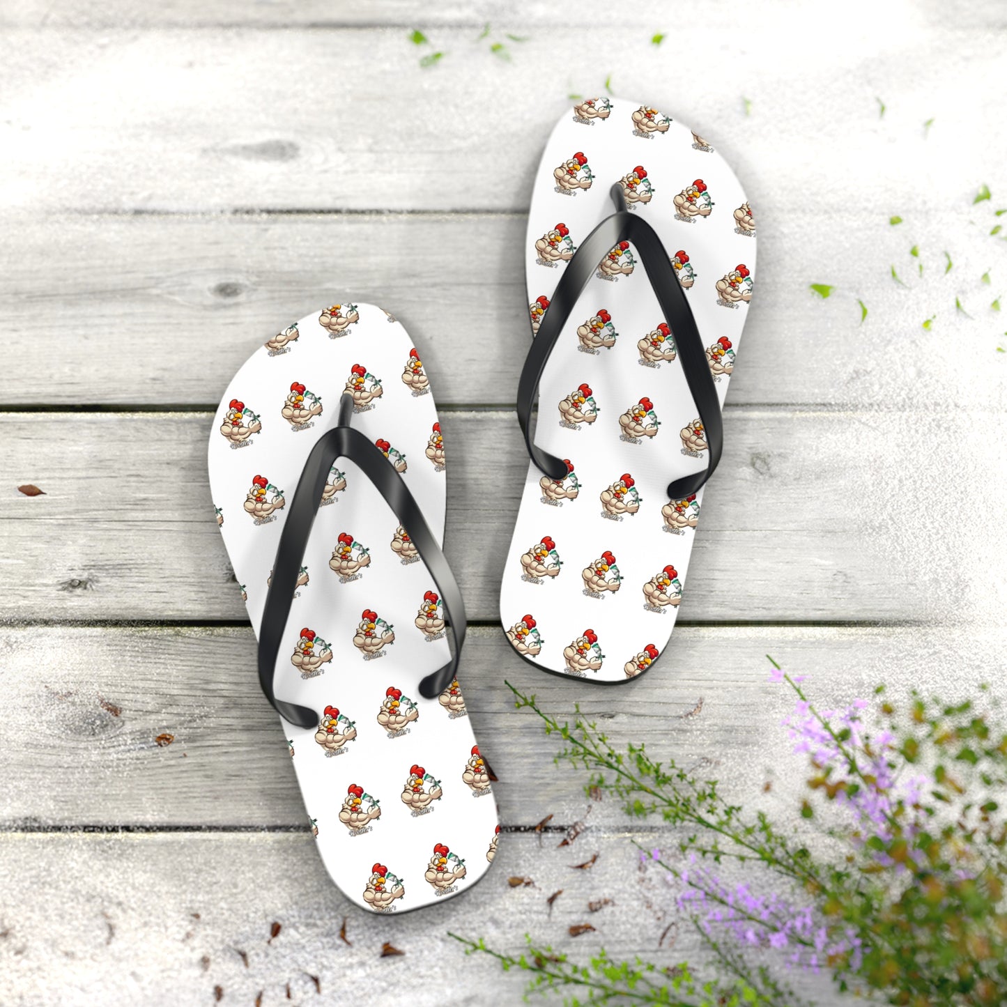 Rooster's Logo Flip Flops