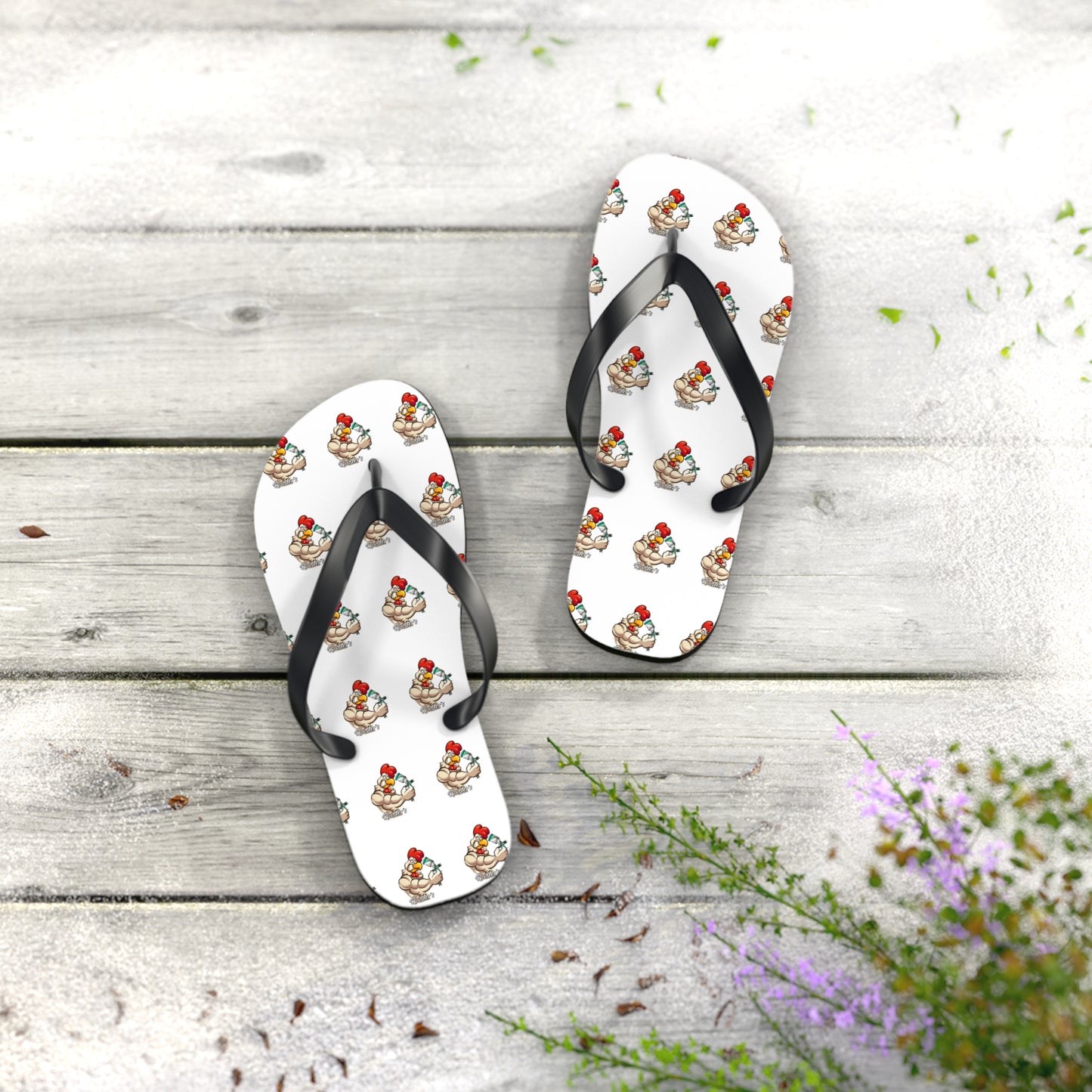 Rooster's Logo Flip Flops