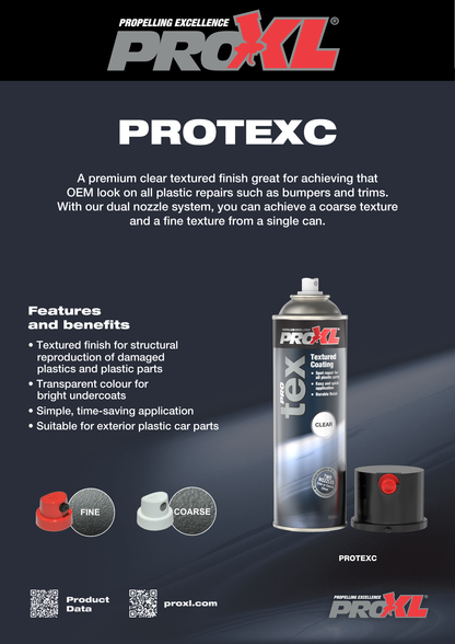 PROXL ProTex Textured Coating Aerosol – Black & Clear (500ml)
