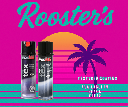 PROXL ProTex textured coating aerosols in Black and Clear – 500ml textured plastic coating cans
