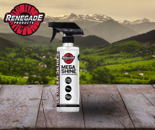 Renegade Mega Shine Rubber, Vinyl & Plastic Dressing – 16 oz Bottle